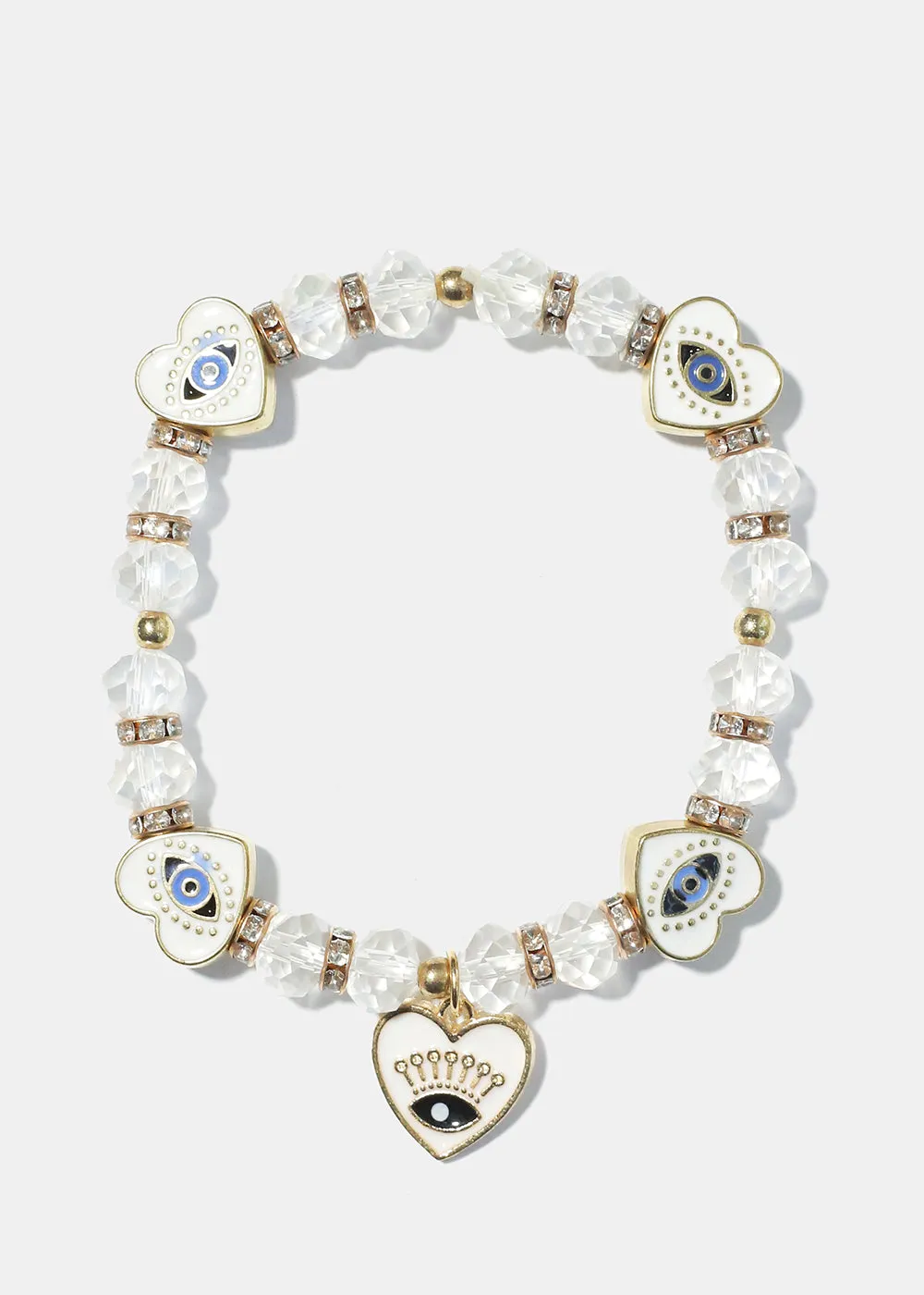 Heart with Evil Eye Charm Bracelet