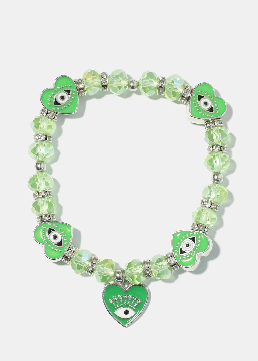 Heart with Evil Eye Charm Bracelet