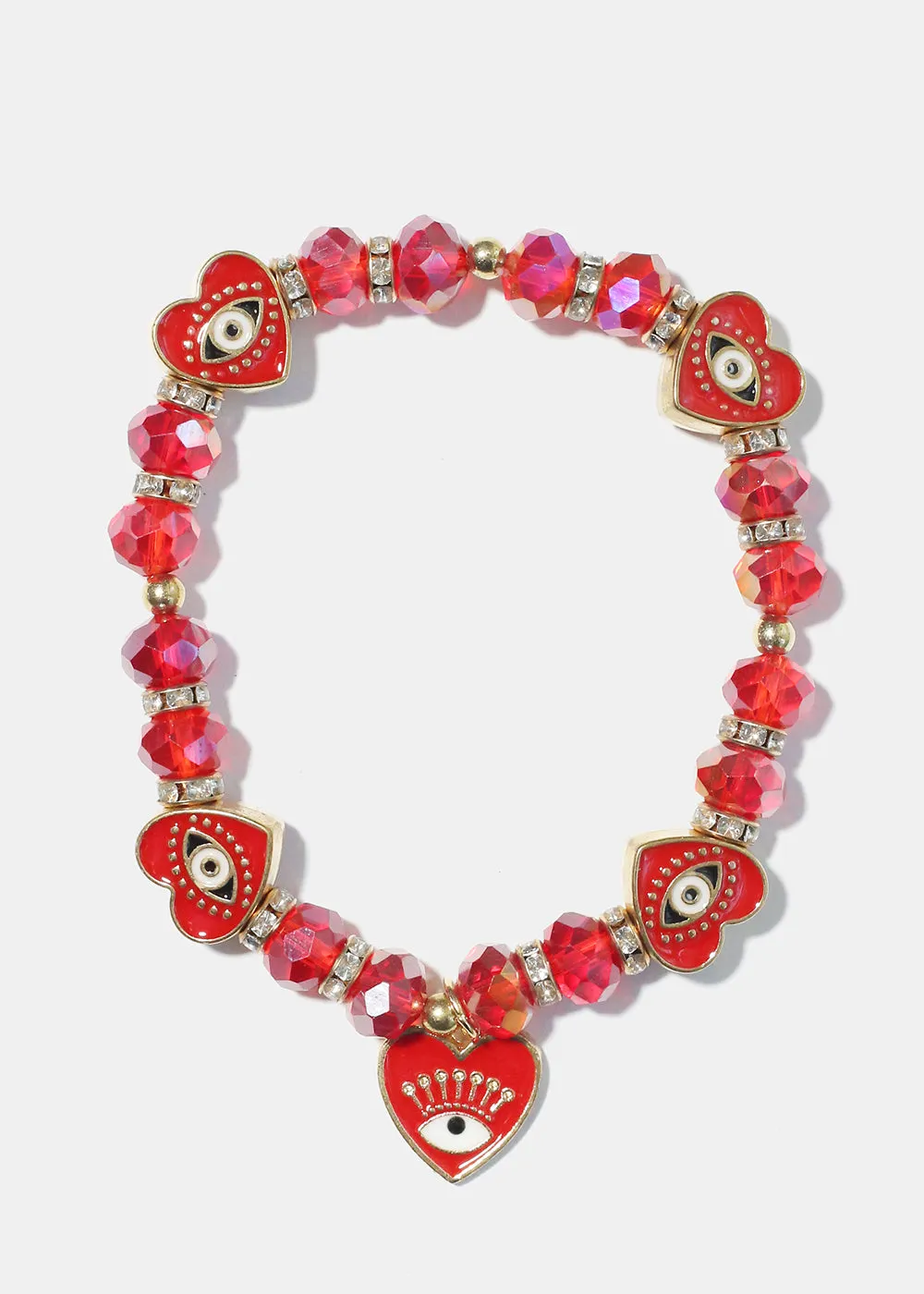Heart with Evil Eye Charm Bracelet