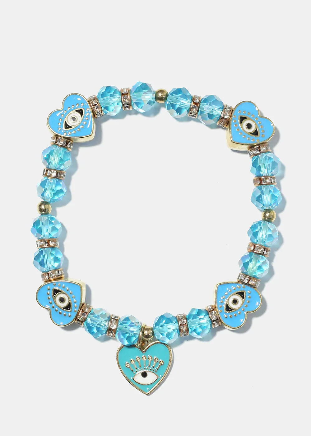 Heart with Evil Eye Charm Bracelet