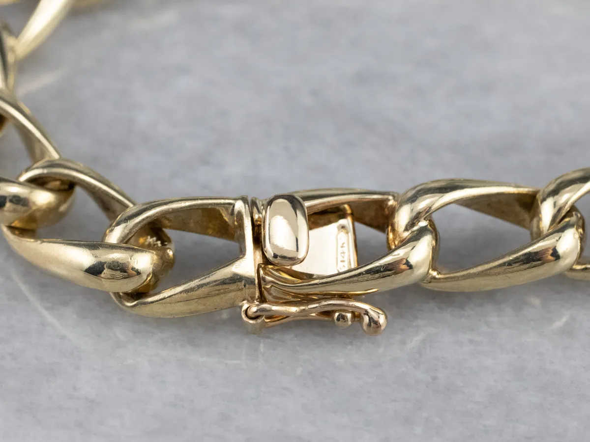 Heavy Gold Curb Chain Bracelet