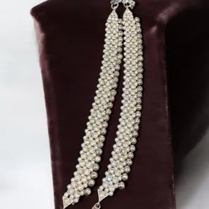 Hira Collections Traditional Gold Plated Pearls Austrian Stones Payal Anklets