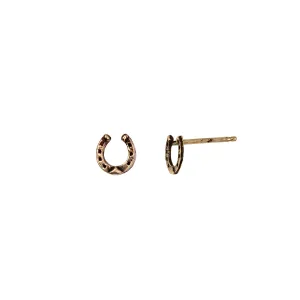 Horseshoe 14K Gold Symbol Stud
