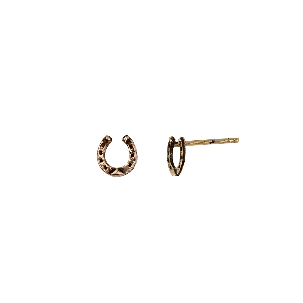 Horseshoe 14K Gold Symbol Stud