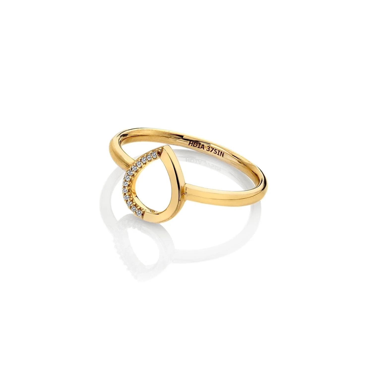Hot Diamonds Teardrop 9ct Yellow Gold Ring