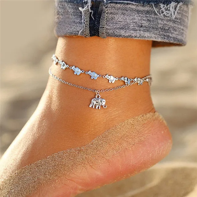 IF YOU Bohemia Sunflower Pineapple Summer Beach Multilayer Anklets For Women Foot Chain Anklet Jewelry Bracelet On Leg 2019 New