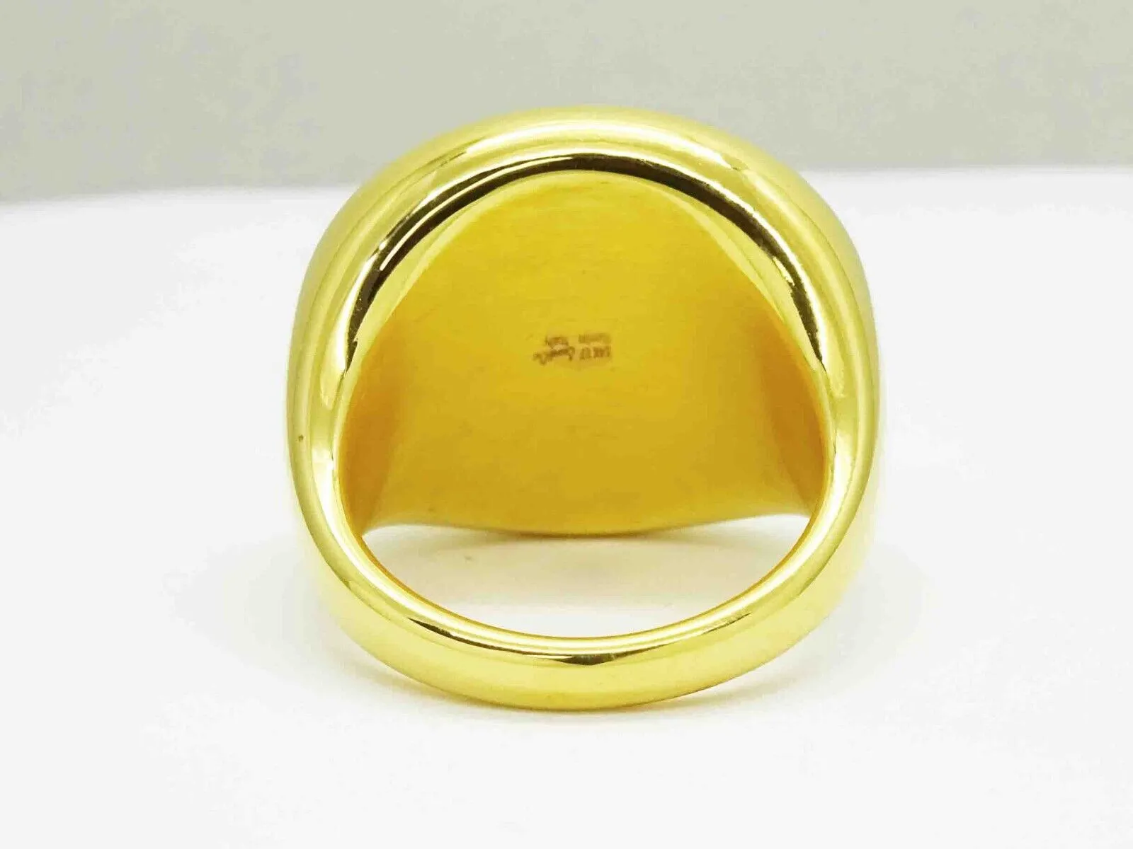 Italian Designer Soave Oro Statement Ring 14k Gold Electroform Resin Size 9.25