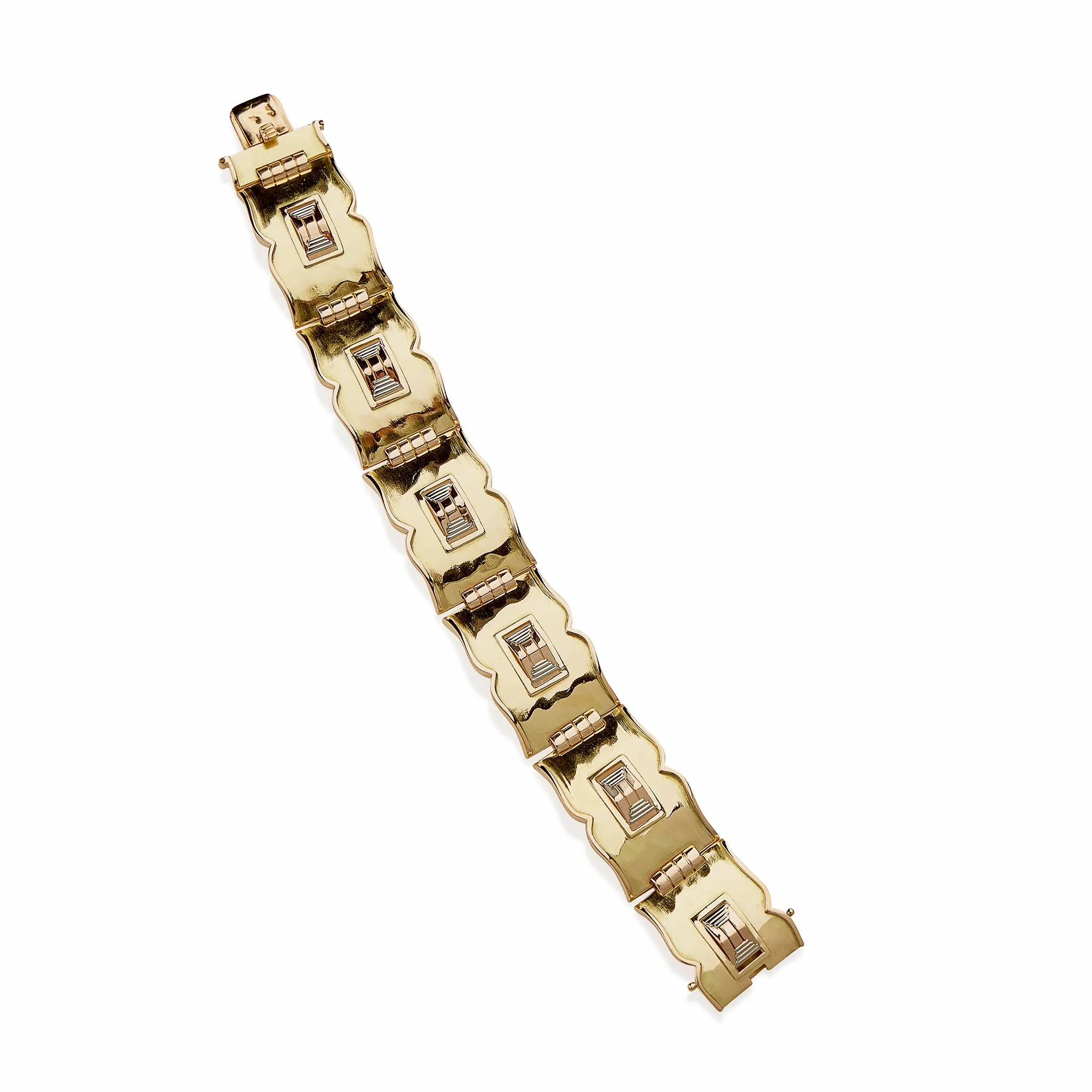 Jean Despr??s French Modernist Tri-color Gold Bracelet