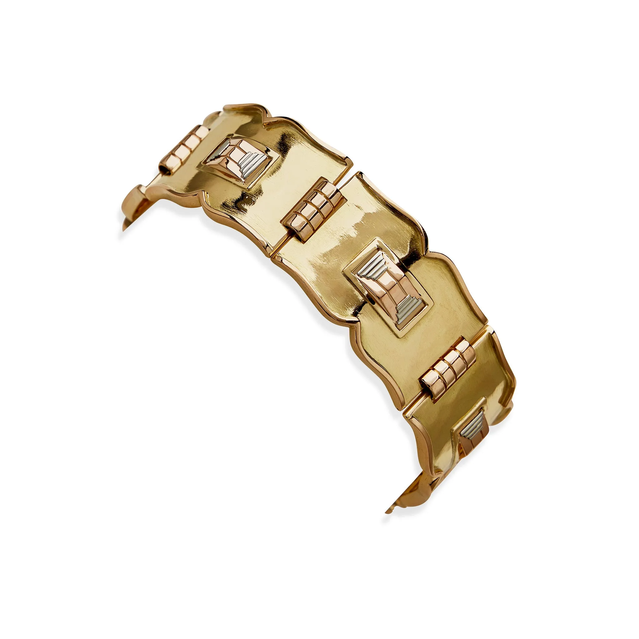 Jean Despr??s French Modernist Tri-color Gold Bracelet