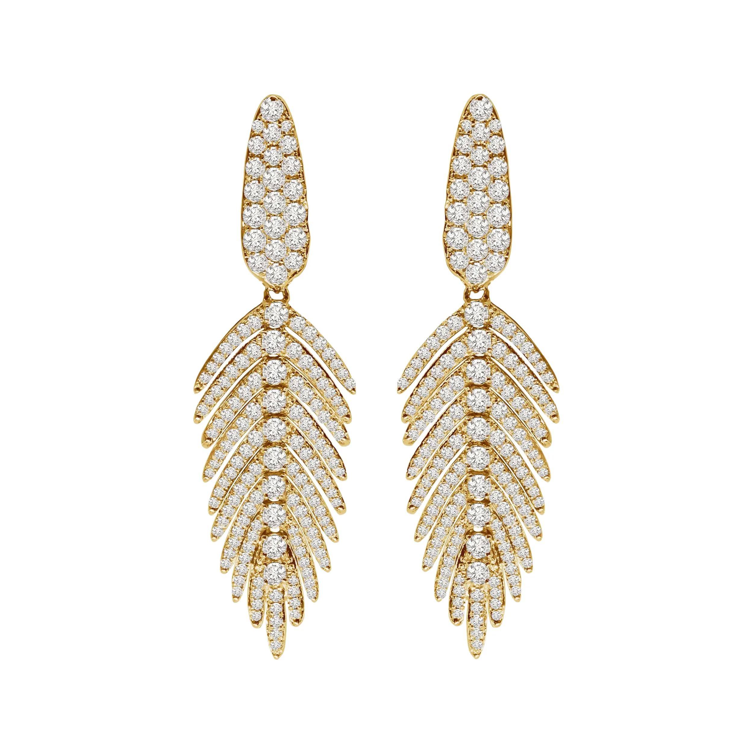 Jewels Diamond Feather Earrings