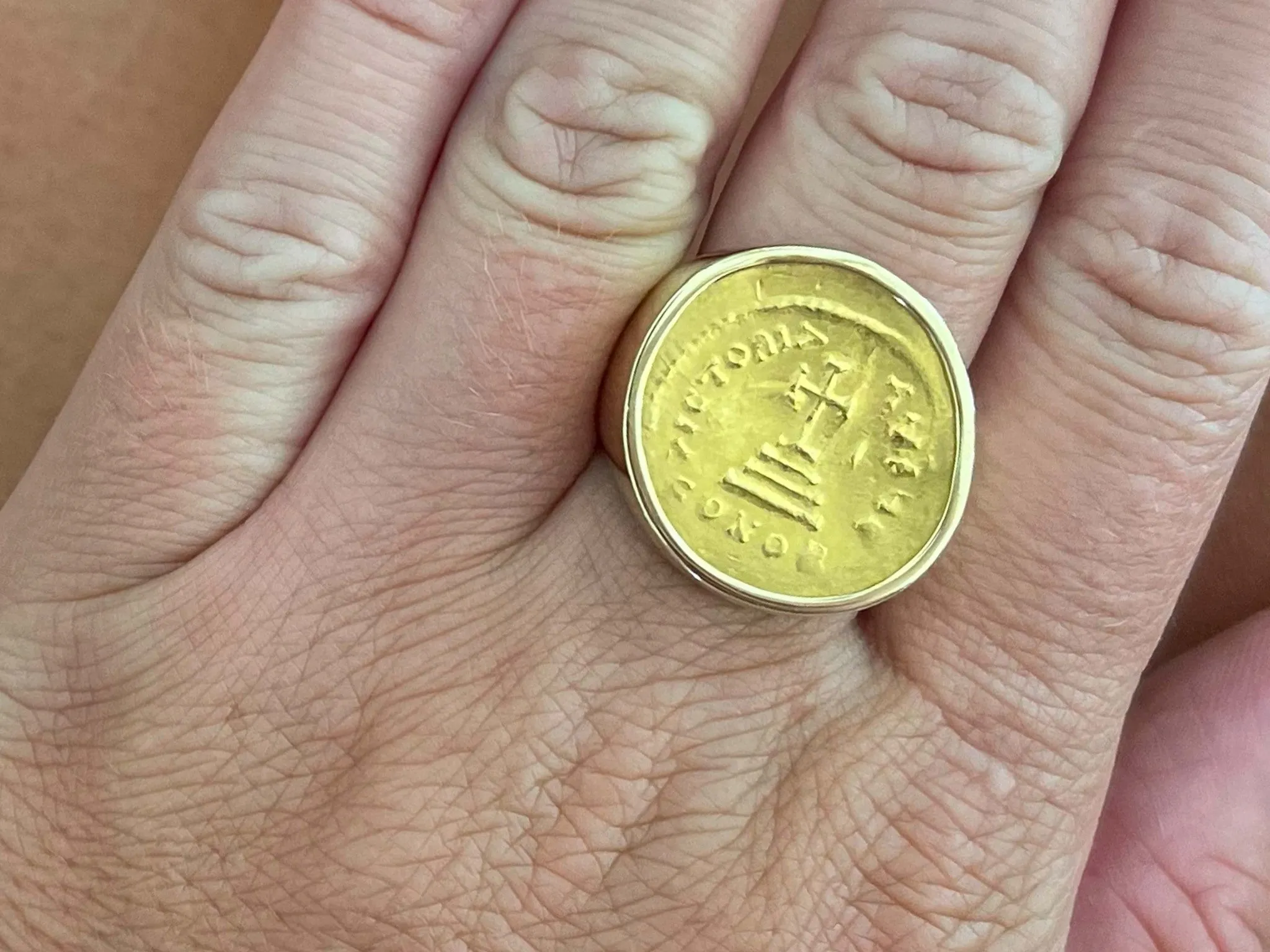 Jorge Adeler Heraclius Gold Coin Ring in 18k Yellow Gold
