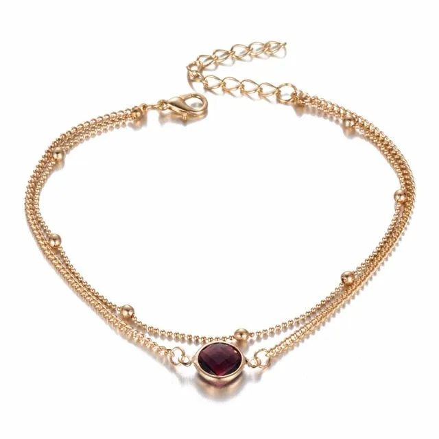 KISSWIFE 2018 Boho Opal Female Anklets Barefoot Crochet Sandals Foot Jewelry Leg New Anklets On Foot Ankle Bracelets For Women