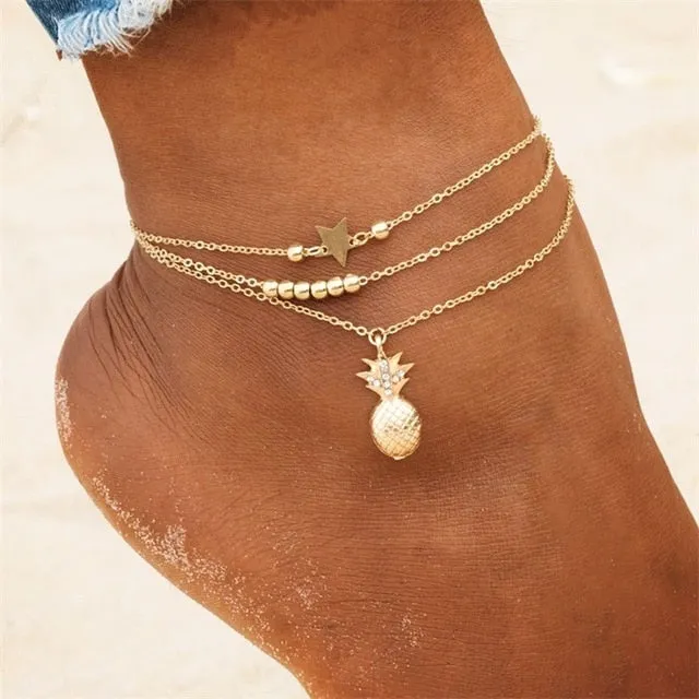 KISSWIFE 2018 Boho Opal Female Anklets Barefoot Crochet Sandals Foot Jewelry Leg New Anklets On Foot Ankle Bracelets For Women