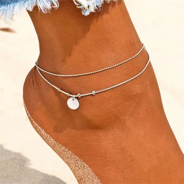 KISSWIFE 2018 Boho Opal Female Anklets Barefoot Crochet Sandals Foot Jewelry Leg New Anklets On Foot Ankle Bracelets For Women