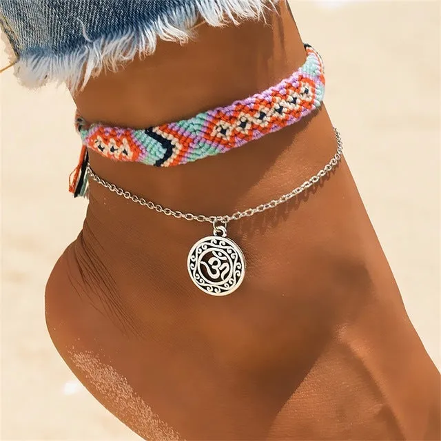 KISSWIFE 2018 Boho Opal Female Anklets Barefoot Crochet Sandals Foot Jewelry Leg New Anklets On Foot Ankle Bracelets For Women