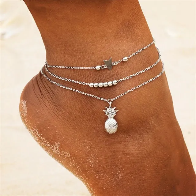 KISSWIFE 2018 Boho Opal Female Anklets Barefoot Crochet Sandals Foot Jewelry Leg New Anklets On Foot Ankle Bracelets For Women