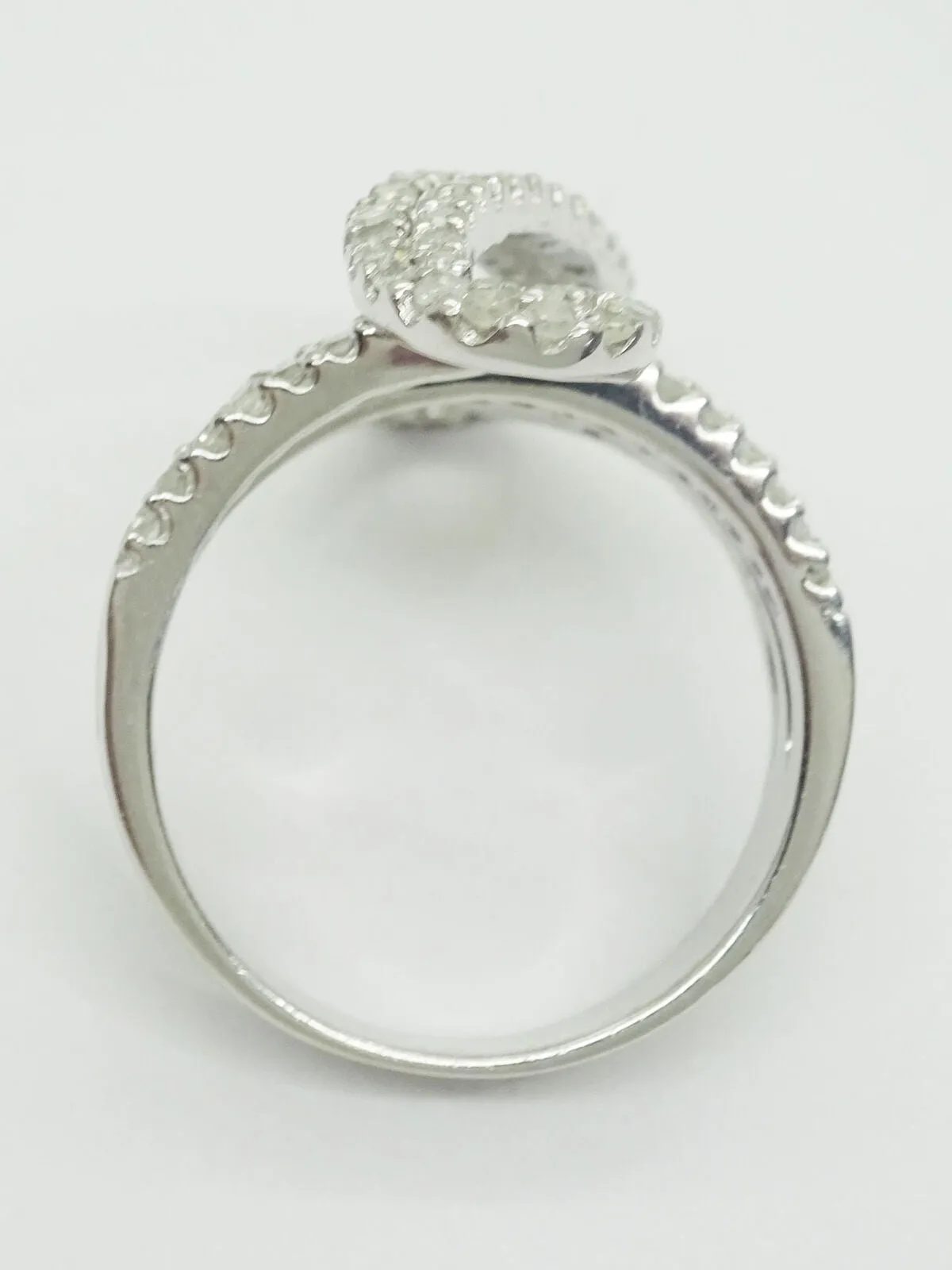 Ladies 1ct tw Natural Diamond Swirl Ring 14k White Gold Size 7.5