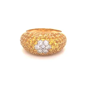 Le Vian Yellow Sapphire and Diamond Dome Ring -18k Yellow Gold