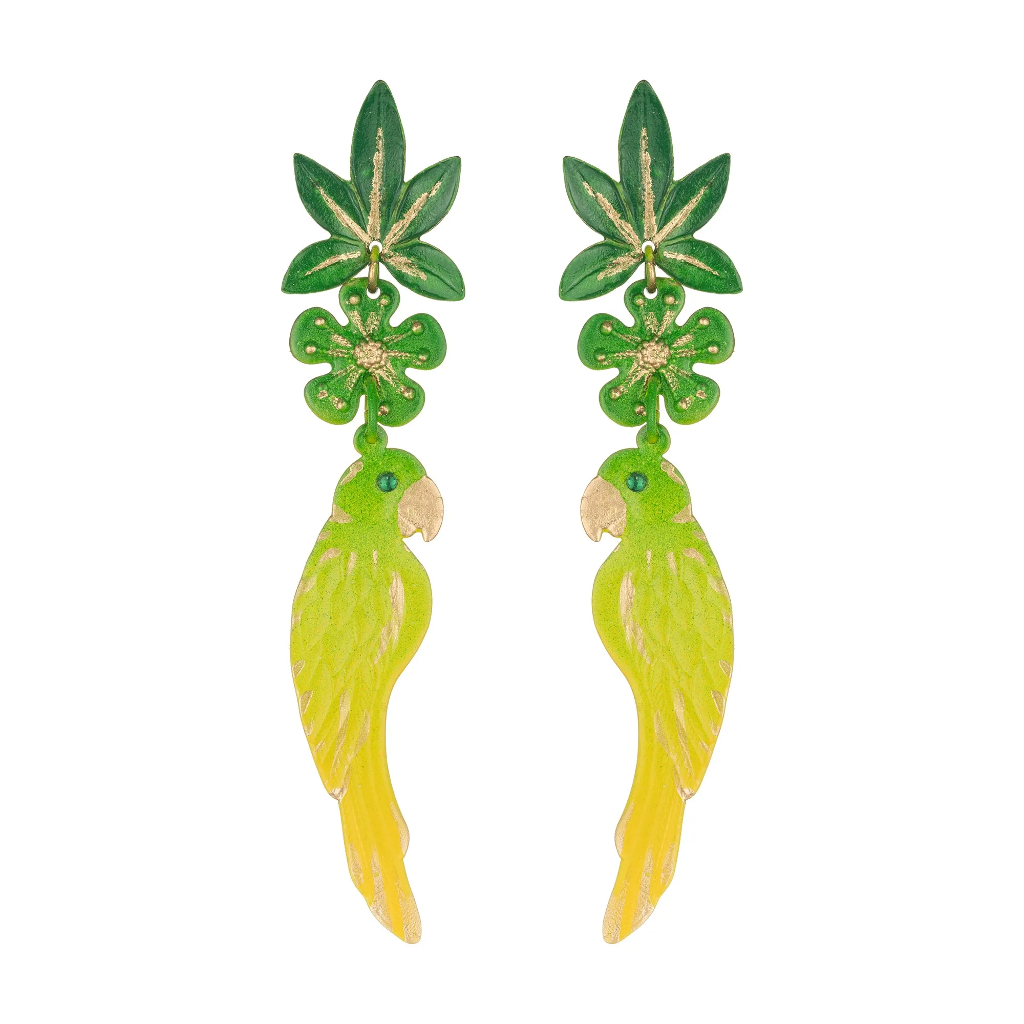 Lime Macaw Earrings
