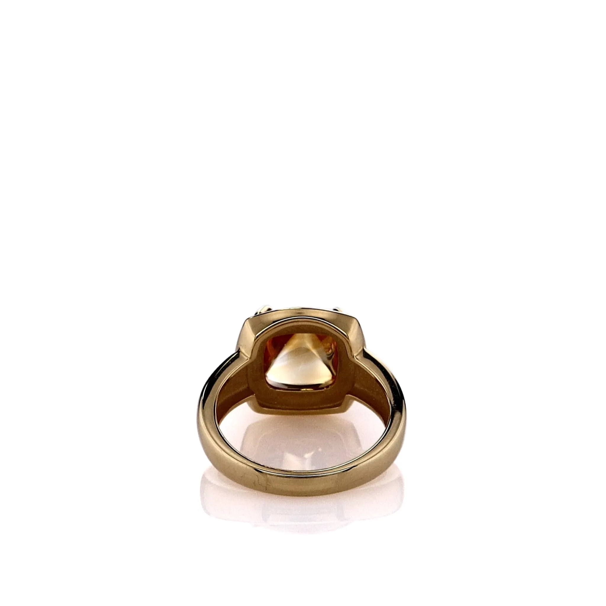 Lisa Nik 18k Yellow Gold Square Sugarloaf Citrine Ring