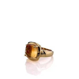 Lisa Nik 18k Yellow Gold Square Sugarloaf Citrine Ring
