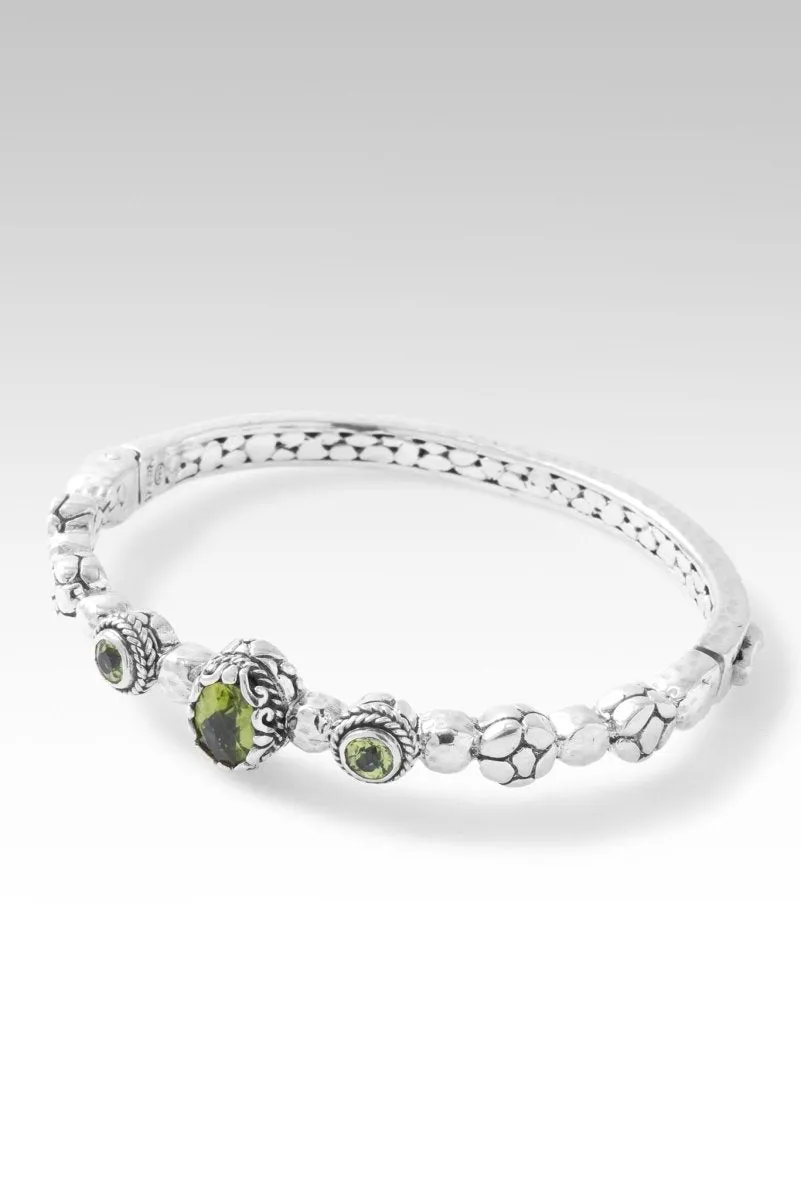Live in Peace Bangle? in Peridot