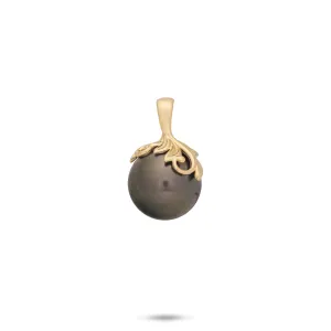 Living Heirloom Tahitian Black Pearl Pendant in Gold- 12-13mm