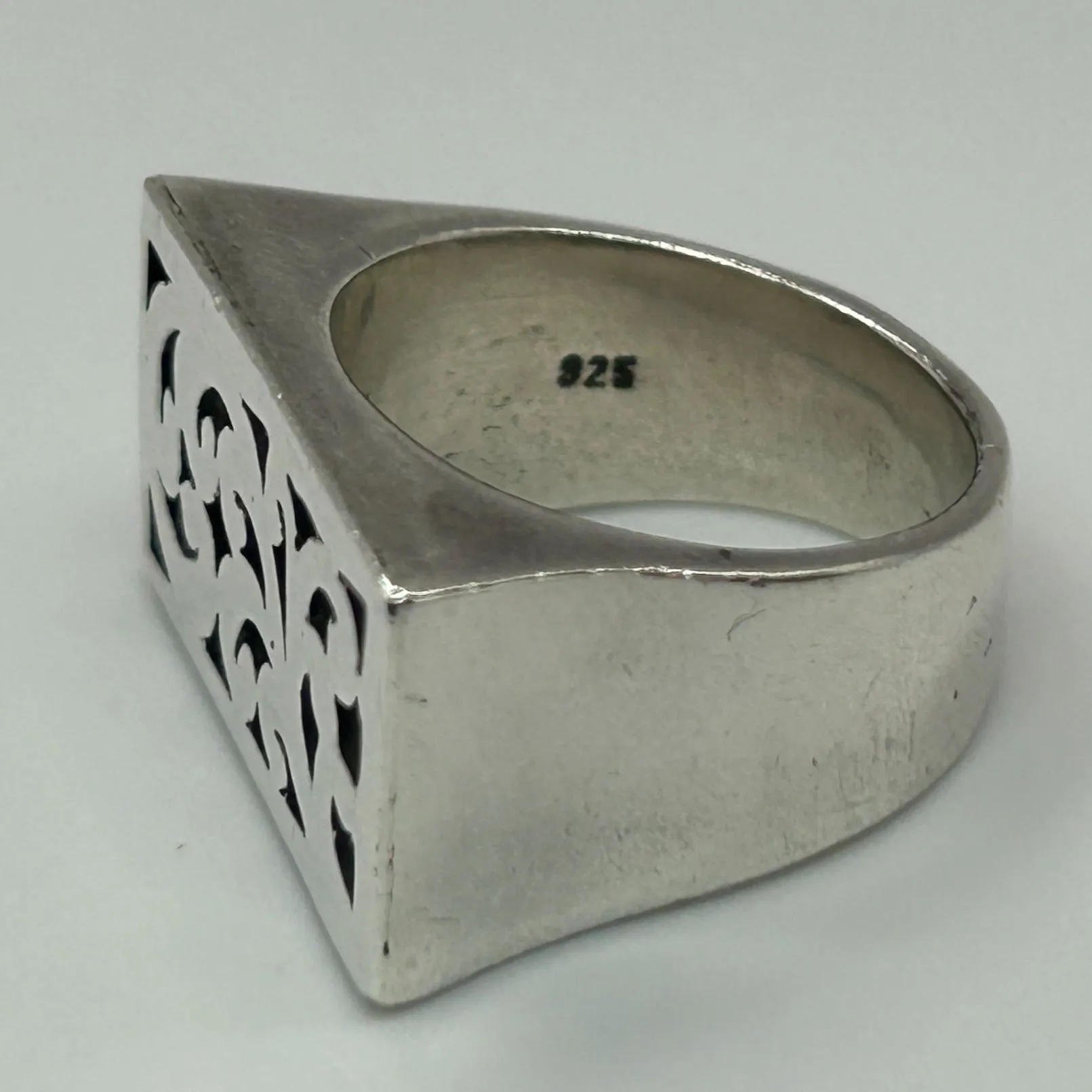 Lois Hill Scrolled Sterling Silver Chunky Ring Size 7.5