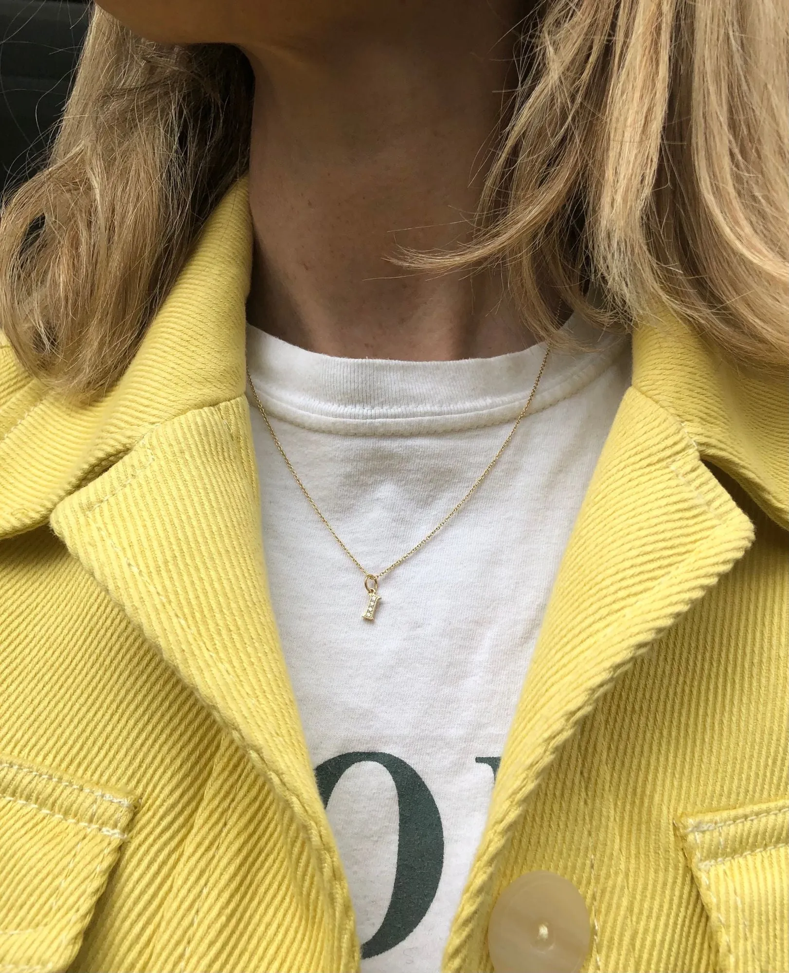 Love Letter O 18K Gold Necklace w. Diamonds