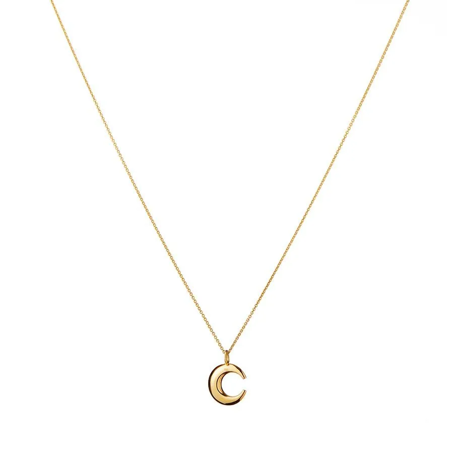 Lunar Pav?? 18K Gold Pendant w. Diamonds