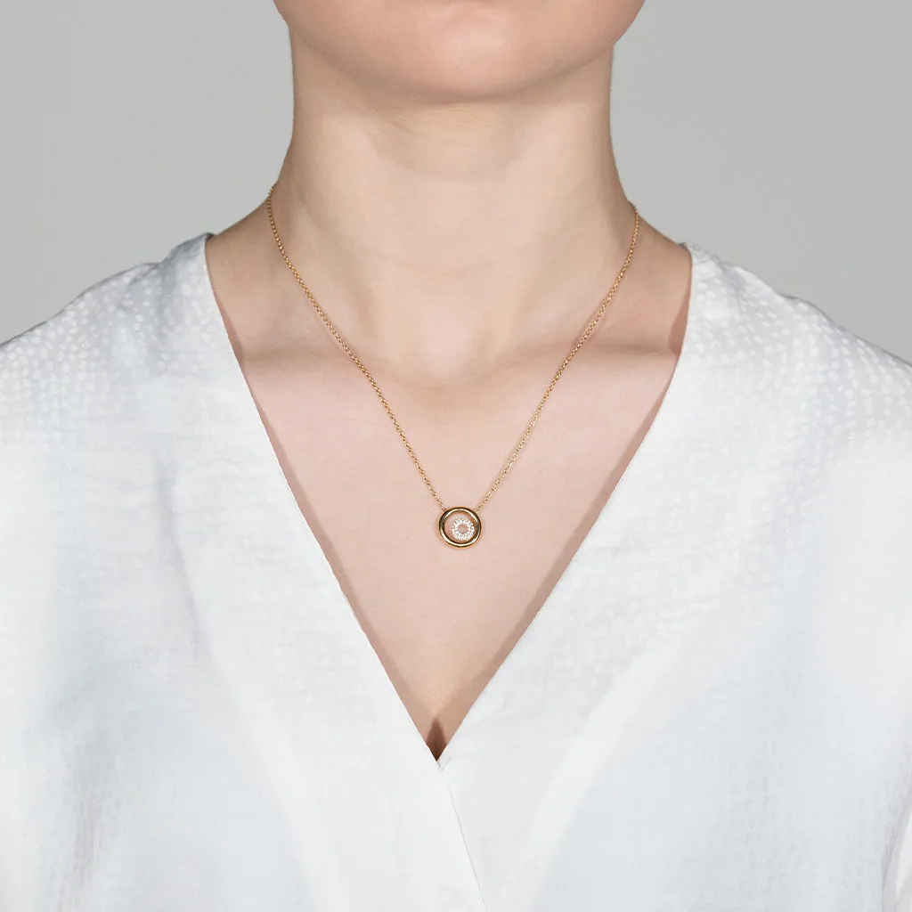 Matin 18K RoseGold & Whitegold Necklace w. 31 Diamonds