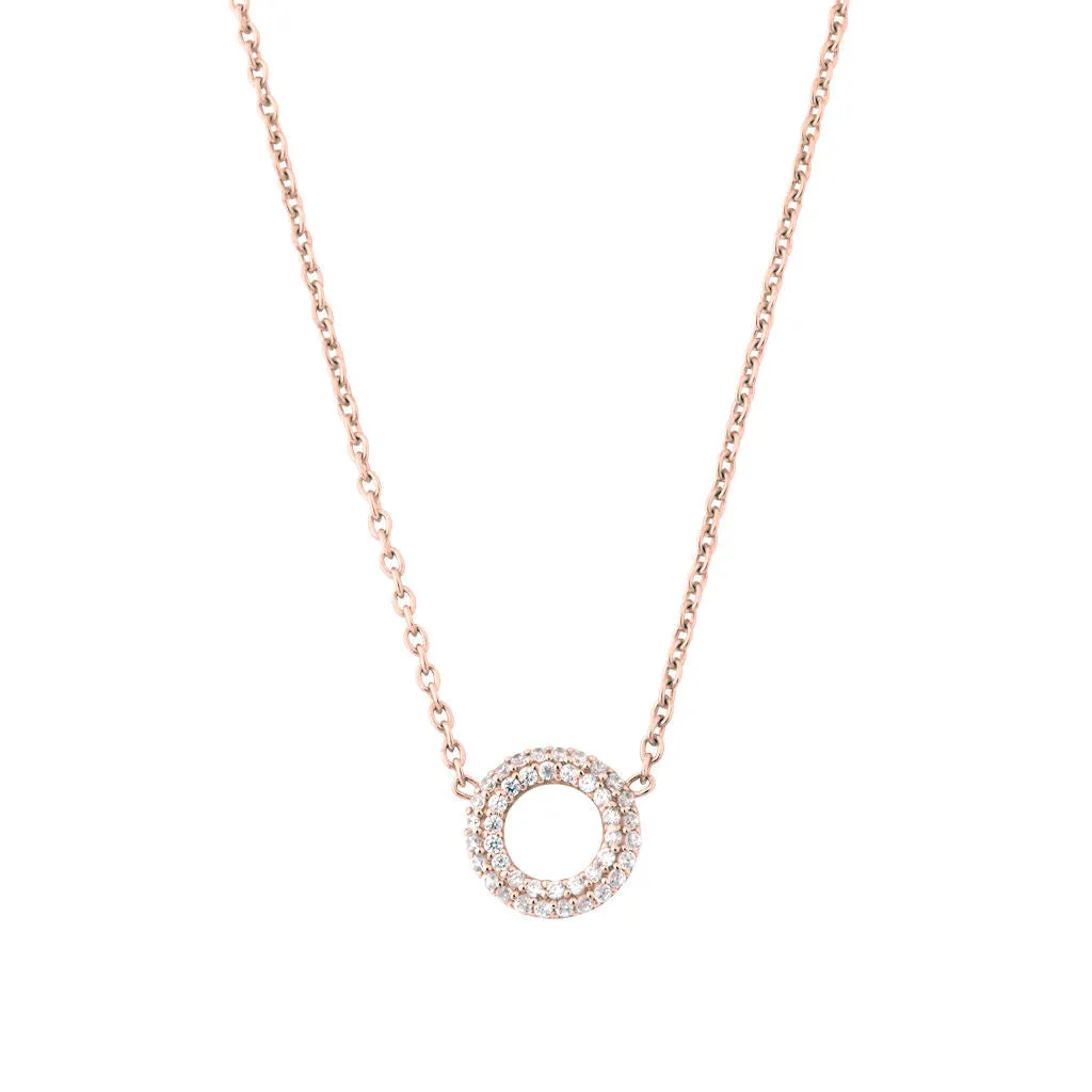 Matin 18K Rosegold Necklace w. 42 Diamonds