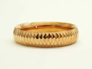 Men's 5mm Wide Dia-Cut Wedding Band Ring 14k Rose Gold Size 10.25