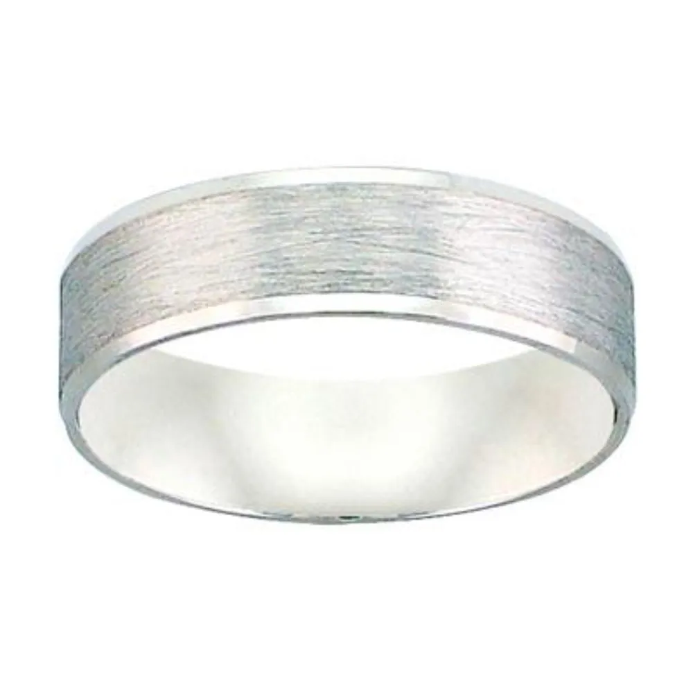 Men's 6mm Flat Bevel Edge Carved Wedding Band?