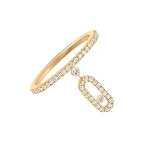 Messika Move Uno 18ct Yellow Gold Diamond Pave Drop Ring