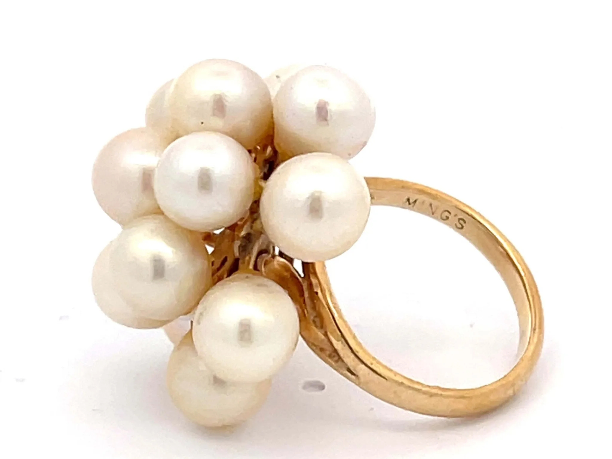 Mings Akoya Pearl Ring in 14k Yellow Gold