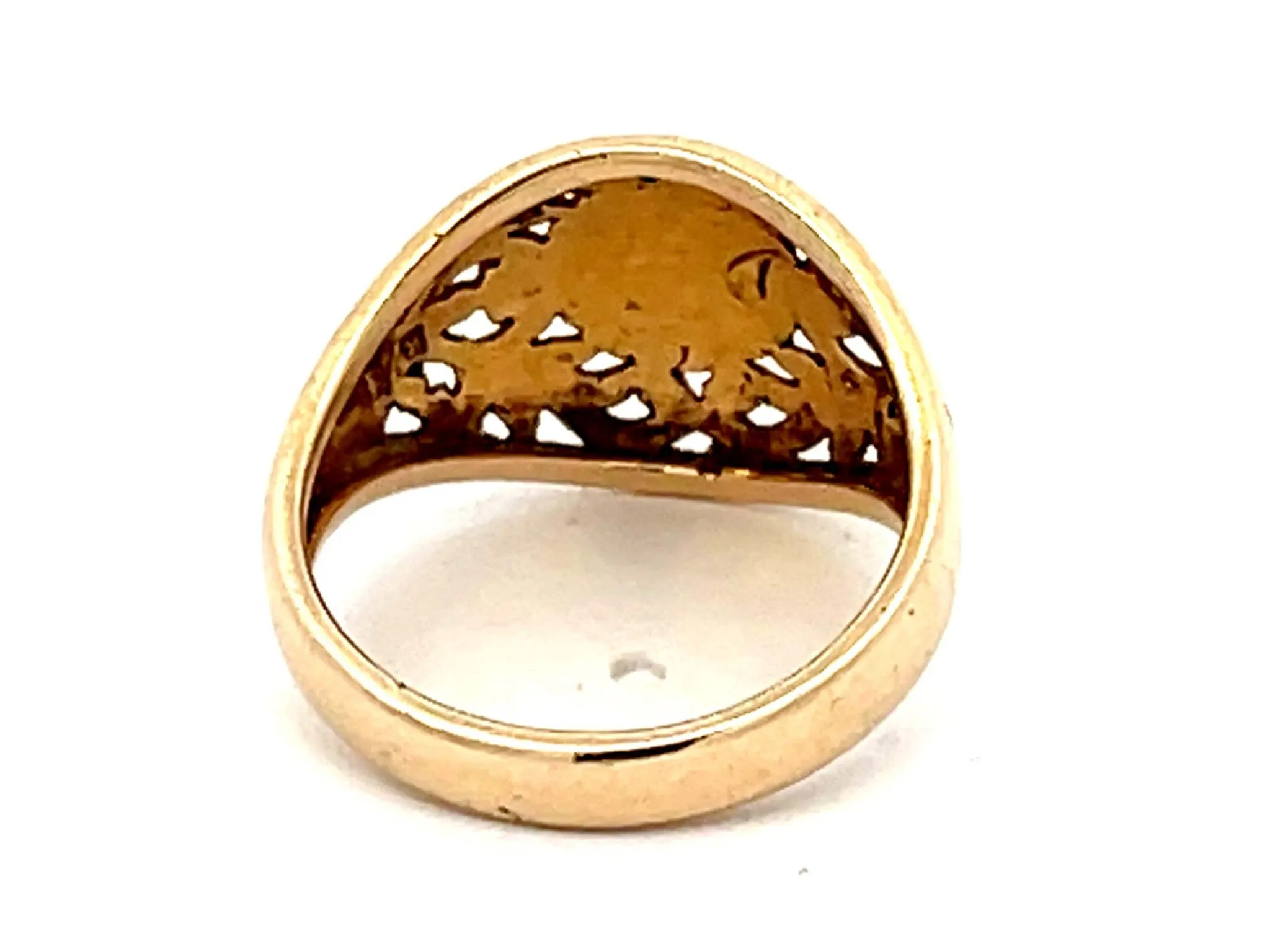 Mings Longevity Cutout Dome Ring in 14k Yellow Gold