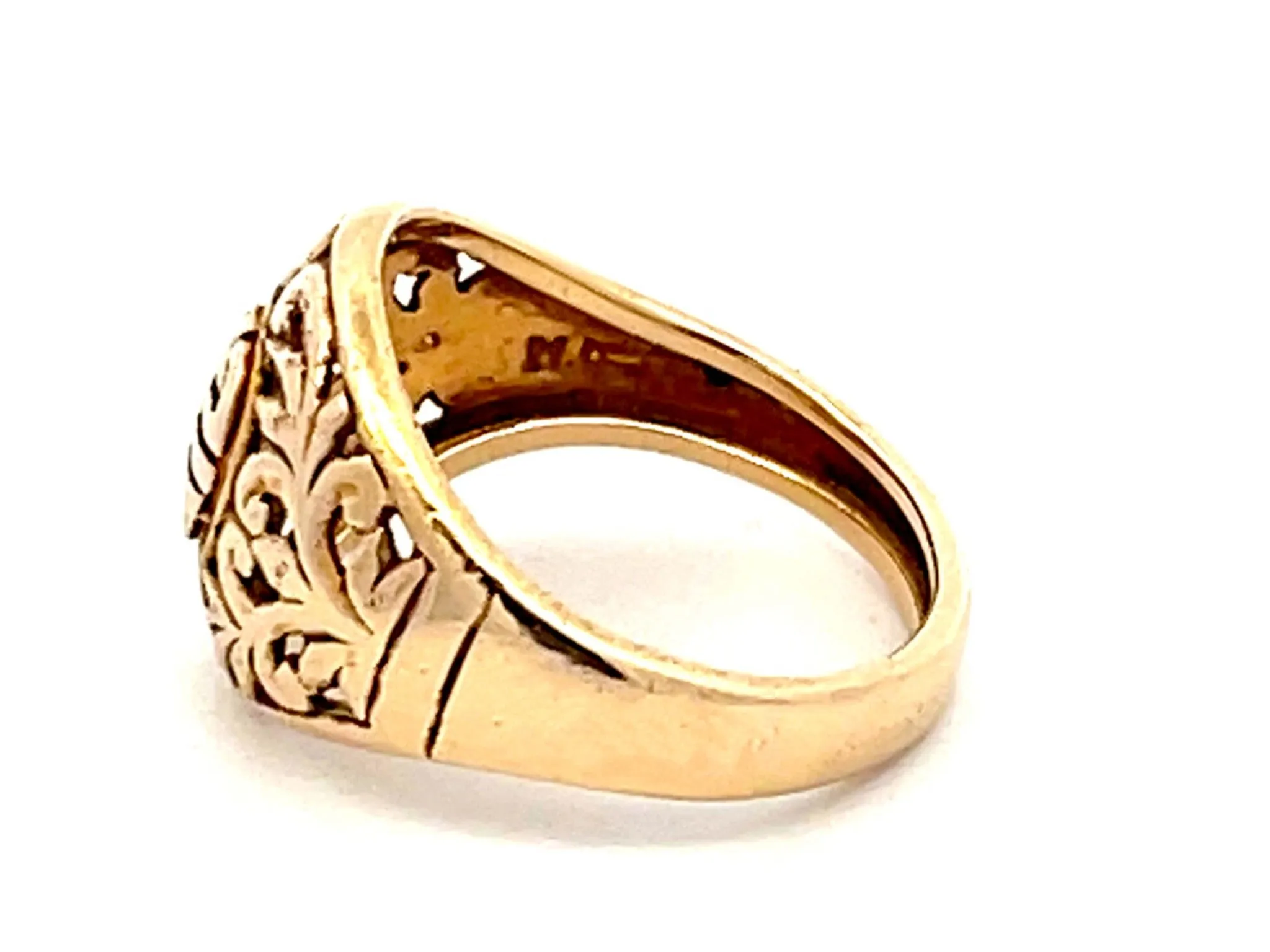 Mings Longevity Cutout Dome Ring in 14k Yellow Gold