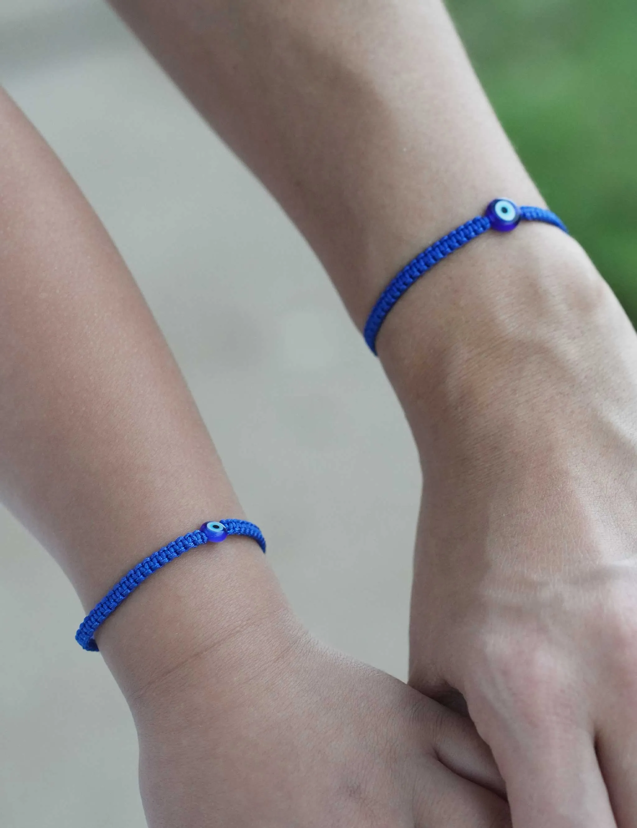 Mini & Me: Blue Eye Threaded Matching Set