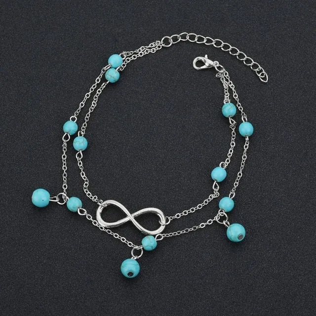 MissCyCy Boho Style Star Anklet Fashion Multilayer Foot Chain 2018 New Ankle Bracelet for Women Beach Accessories Gift