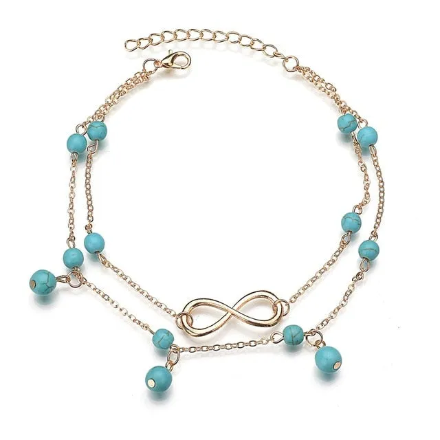 MissCyCy Boho Style Star Anklet Fashion Multilayer Foot Chain 2018 New Ankle Bracelet for Women Beach Accessories Gift