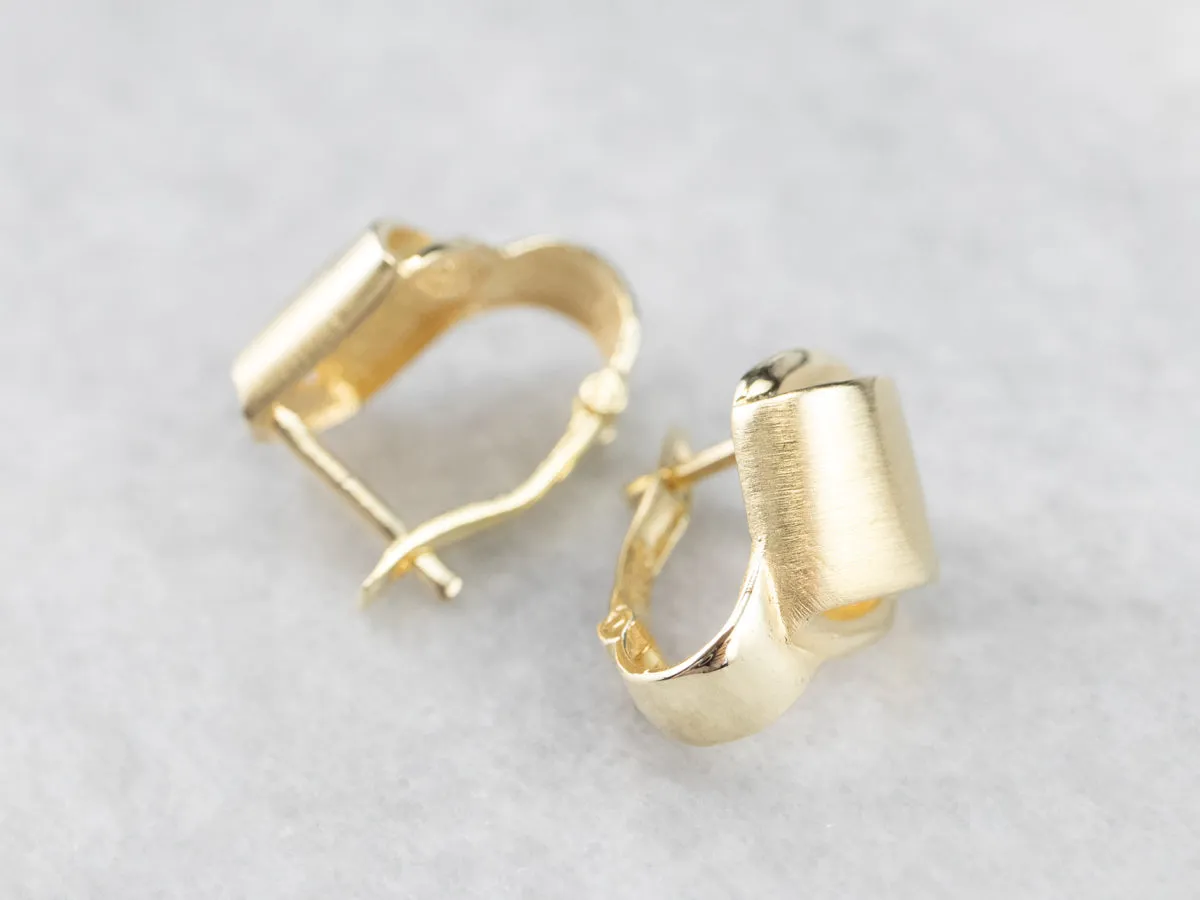 Modernist Gold Drop Earrings