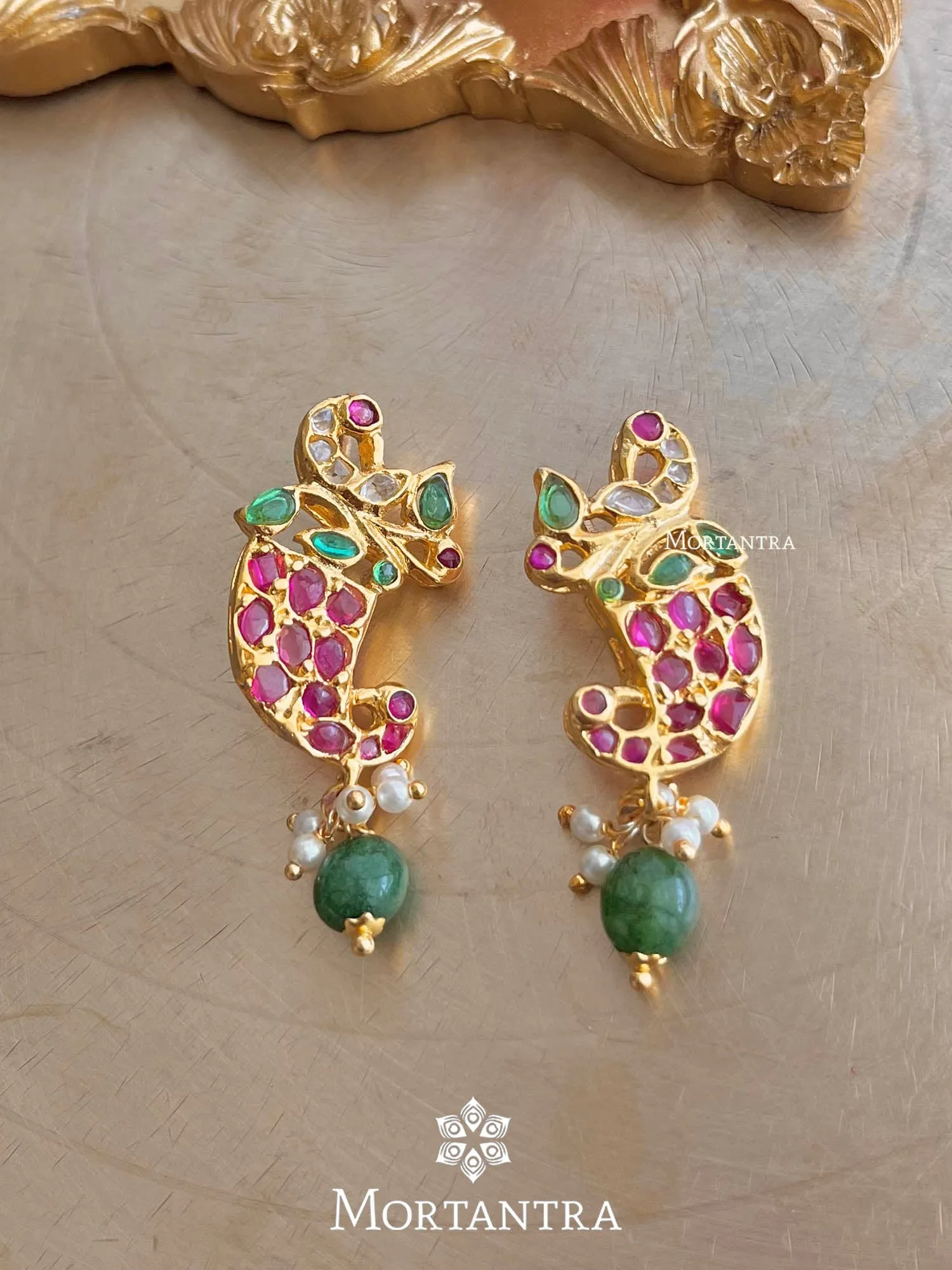Multicolor Gold Plated Mishr Earrings - MR-E53M