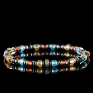Multicolor Silver & Hematite Bracelet III (6mm)