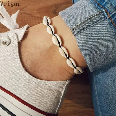New Anklets for Women Shell Foot Jewelry Summer Beach Barefoot Bracelet Ankle on Leg Female Ankle Strap Bohemian Accessories