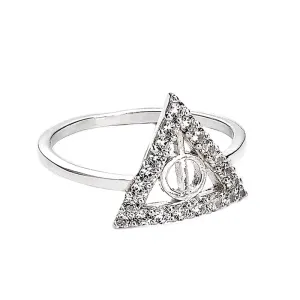 Official Harry Potter Sterling Silver Deathly Hallows Embellished Ring