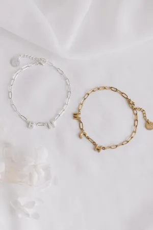 Otonia - Stainless Steel Letter Initial Bracelet