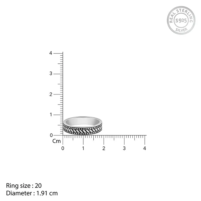 Oxidised Silver Road Warrior Ring For Him