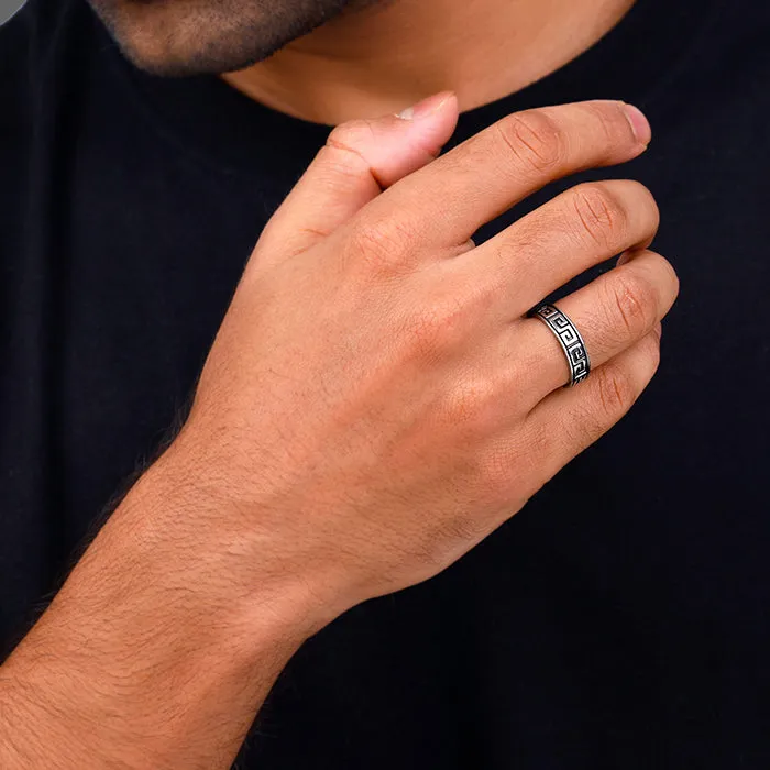 Oxidised Silver Ultimate Drip Ring For Him