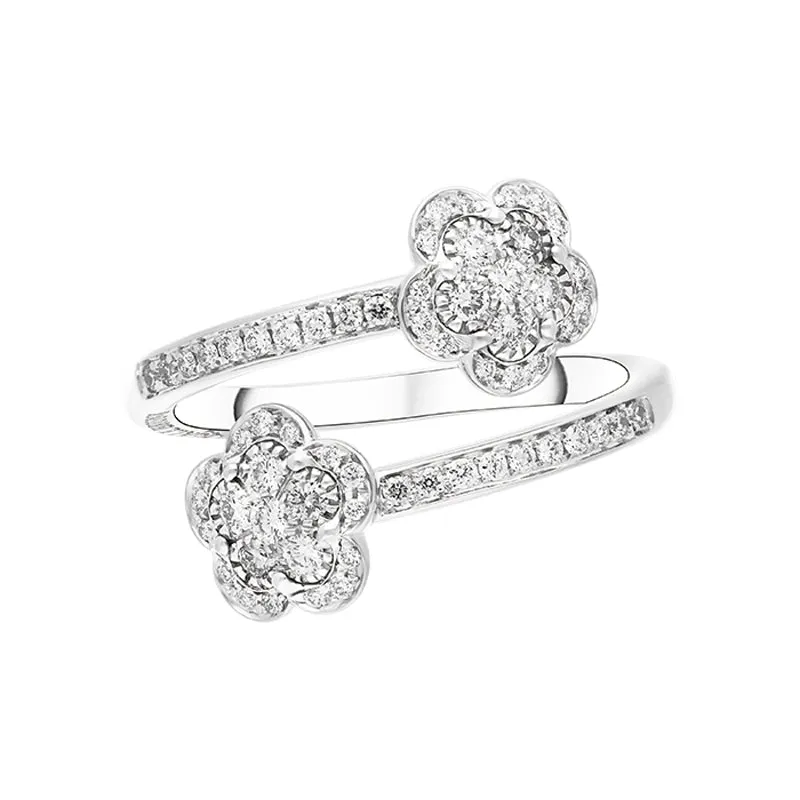 Pasquale Bruni Figlia Dei Fiori 18ct White Gold 0.47ct Diamond Flower Ring